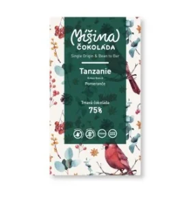 Míšina čokoláda Tmavá čokoláda 75% Tanzanie s pomerančem, 50g