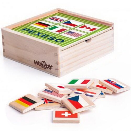 Pexeso - Vlajky, 44ks (Woody)