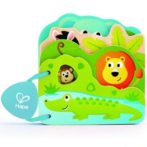 První knížka - Divočina, 4 dřevěné listy (Hape)