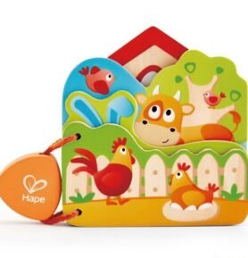 První knížka - Farma, 4 dřevěné listy (Hape)