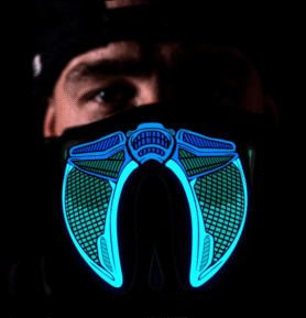 RAVEON RAVE svítící rouška Robot | Maska reagující na zvuk