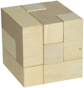 Hlavolam dřevěný - Kostka 3D přírodní (Detoa)
