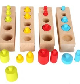 Montessori - Závaží dřevěná barevná vkládací (Small foot)