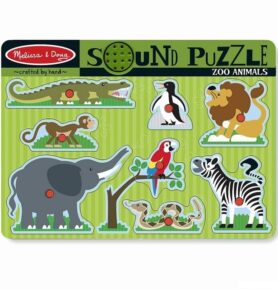 Puzzle muzikální - ZOO divoká zvířata, 8ks (M&D)