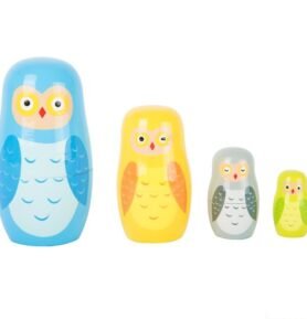 Dřevěná hračka - Matrjoška, Soví rodina (Small foot)