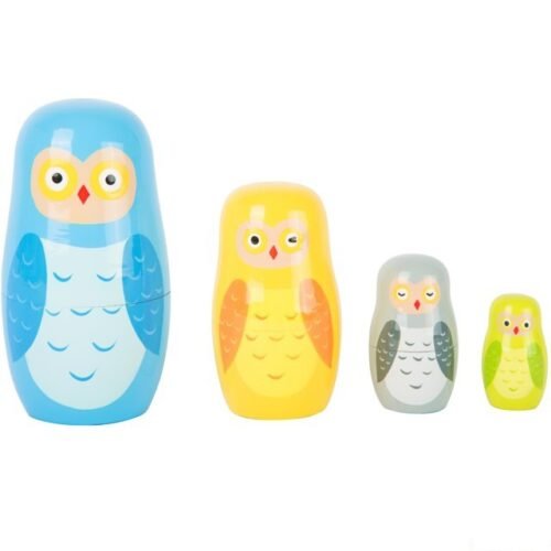 Dřevěná hračka - Matrjoška, Soví rodina (Small foot)