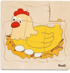 Puzzle výukové - Vývoj slepice, 20ks (Woody)