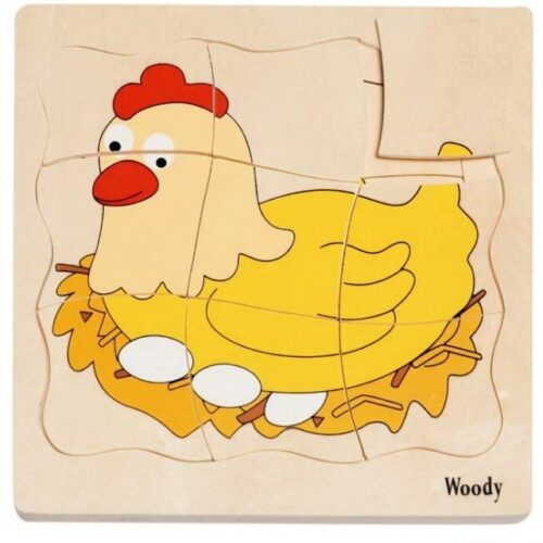 Puzzle výukové - Vývoj slepice, 20ks (Woody)