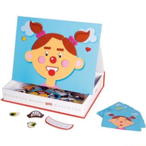 Puzzle magnetické - Kniha, Obličeje holka (Goki)