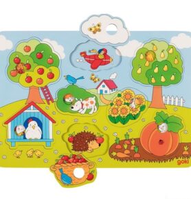 Puzzle odkrývací - Na zahrádce, 8ks (Goki)