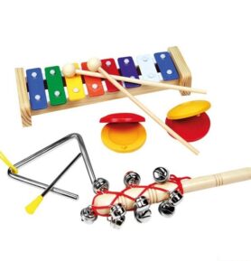 Hudba - Muzikální set s trianglem, 4 nástroje (Bino)