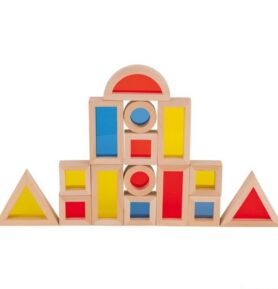 Kostky - S průhledy, Okna geometrické tvary, 21ks (Goki)