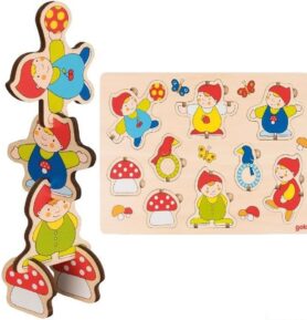 Puzzle vkládací - Balanční trpaslíci, 9ks (Goki)