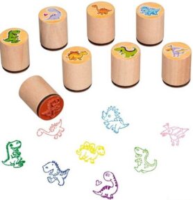 Razítka dřevěná - Dinosaurus, 8ks (Goki)