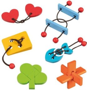 Hlavolam dřevěný - Set 6 hlavolamů (Goki)