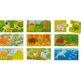 Puzzle pro nejmenší - Kdo co jí, 18ks (Goki)