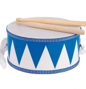 Hudba - Bubínek dřevěný, Modrý, 20cm (Goki)