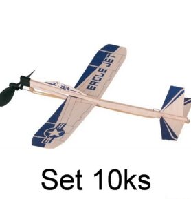Letadlo házecí - Eagle Jet na gumičku, set 10ks (Goki)