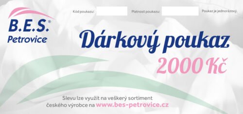 B.E.S. - Petrovice, s.r.o. Dárkový poukaz v hodnotě - 2000 Kč