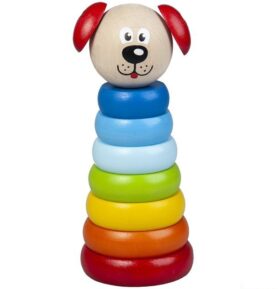 Skládačka s kroužky - Pyramida pejsek (Detoa)
