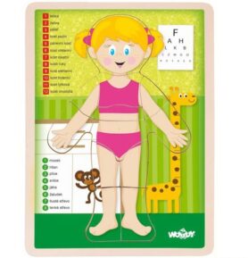 Puzzle výukové - Anatomie, Lidské tělo holka CZ (Woody)