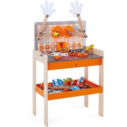 Stavebnice montážní - Vědcův ponk Deluxe, 79 dílků (Hape)