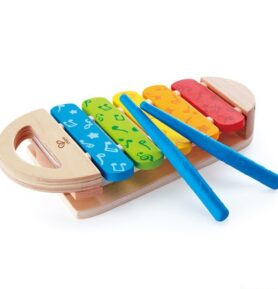 Hudba - Xylofon, Duhový dřevěný (Hape)