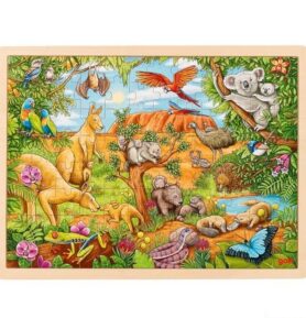Puzzle na desce - Velké A3, Australská příroda, 96ks (Goki)