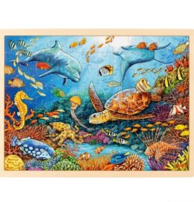 Puzzle na desce - Velké A3, Velký bariérový útes, 96ks (Goki)