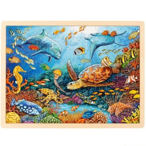 Puzzle na desce - Velké A3, Velký bariérový útes, 96ks (Goki)
