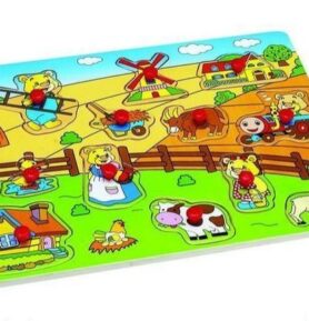 Puzzle vkládací - Farma s medvídky, 12ks (Woto)