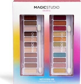 Magic Studio - COLORFUL MATTE vs METAL EYESHADOW PALET Dárková sada