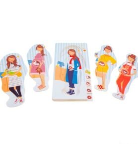 Puzzle vícevrstvé - Těhotenství, 4 vrstvy, 28ks (Small foot)