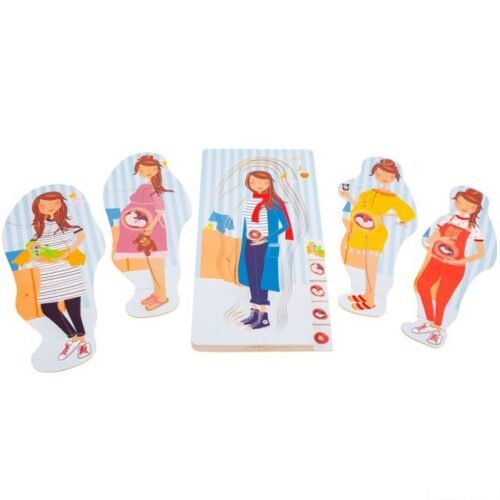 Puzzle vícevrstvé - Těhotenství, 4 vrstvy, 28ks (Small foot)