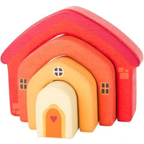 Kostky - Oblouky, Dřevěný skládací domeček, 4ks (Small foot)