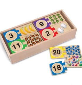 Puzzle výukové - Číslovky s počty, 40ks (M&D)