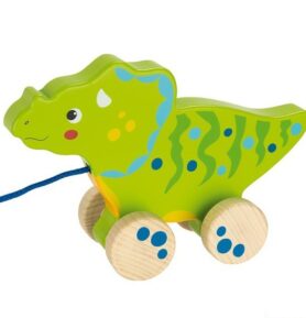 Tahací hračka - Dinosaurus zelený dřevěný (Goki)