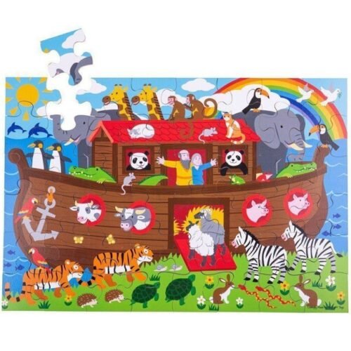 Puzzle dřevěné - Podlahové, Noemova archa, 48ks (Bigjigs)