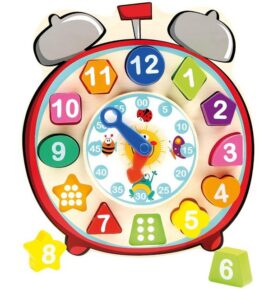 Puzzle hodiny - Vkládací dřevěný budík (Bino)