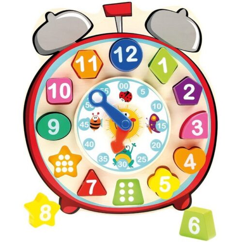 Puzzle hodiny - Vkládací dřevěný budík (Bino)
