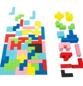 Mozaika - Dřevěný Tetris, 114 dílků (Small foot)