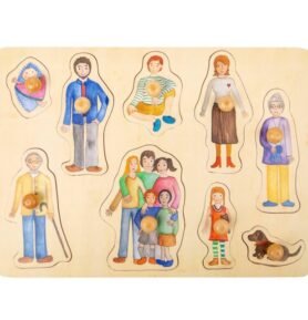 Puzzle vkládací - Rodina dřevěné, 9ks (Small foot)
