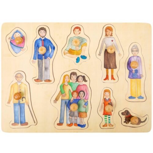 Puzzle vkládací - Rodina dřevěné, 9ks (Small foot)