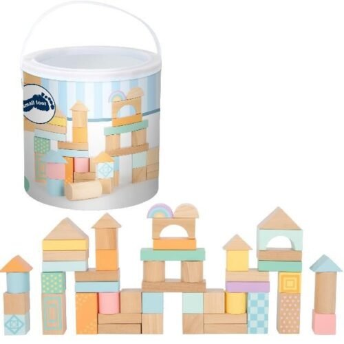 Kostky - Barevné v kyblíku, Pastelové, 50ks (Small foot)