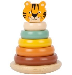 Skládačka s kroužky - Safari tygr dřevěná (Small foot)