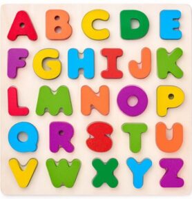 Puzzle výukové - Abeceda na desce, čtverec (Woody)