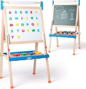 Kreslící tabule - Výškově nastavitelná s písmeny, 111 až 129cm (Woody)