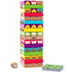 Jenga barevná - S zvířátky Sammy (Woody)