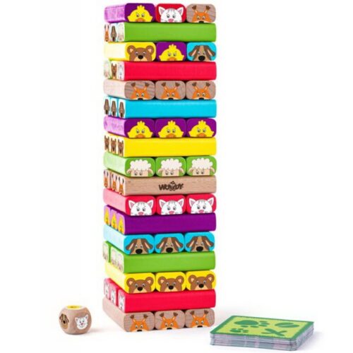 Jenga barevná - S zvířátky Sammy (Woody)
