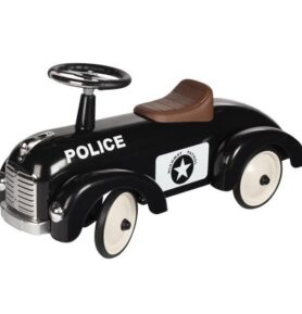 Odrážedlo kovové - Historické auto, černé policie (Goki)